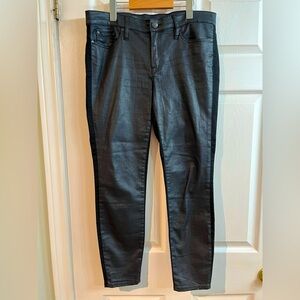 J Crew Toothpick Black coated Skinny Jeans Size 30